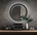 Espelho Decorativo Call Preto Led Branco 66cm Redondo Botão